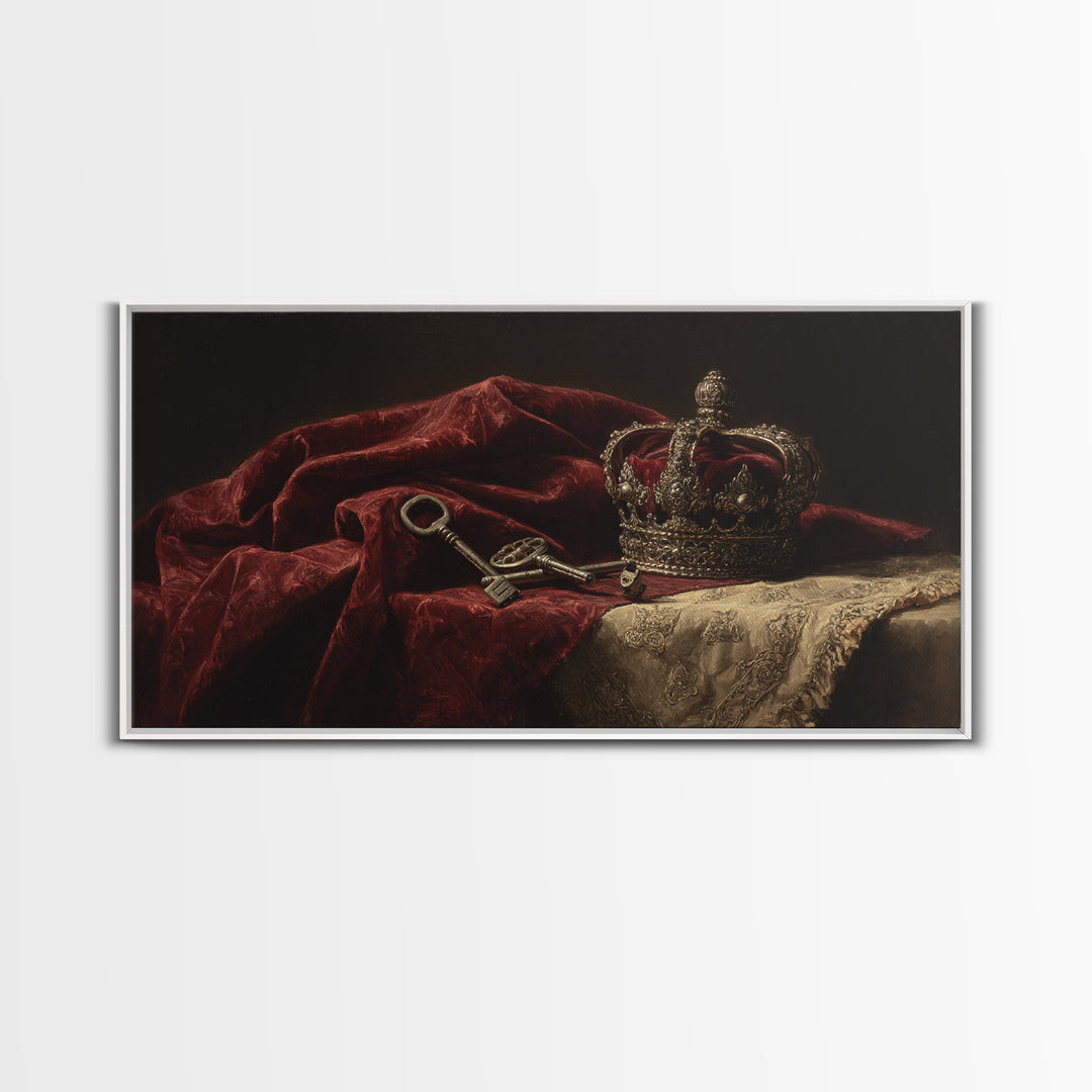 Dark Red Velvet Framed Canvas Print, Baroque Art, Contemporary Art, Living Room Decor, Fine Art, Ornate, 3d Wall Art, BAO-2x1-43