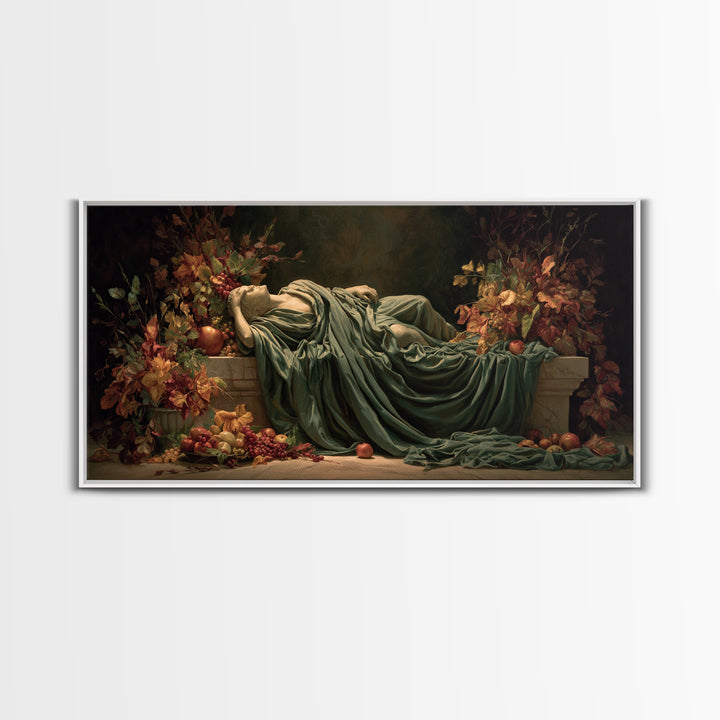 Mythic Goddess Figure Canvas Print, Baroque Art, Statement Artwork, Living Room Decor, Oil Painting, Ornate, Printable Wall Art, BAO-2x1-82