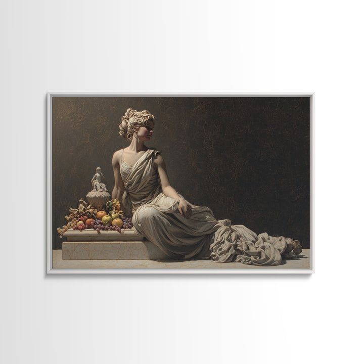 Mythic Goddess Figure Framed Canvas Print, Baroque Art, Textured Painting, Living Room Decor, Fine Art, Ornate, Printable Art, BAO-3x2-18