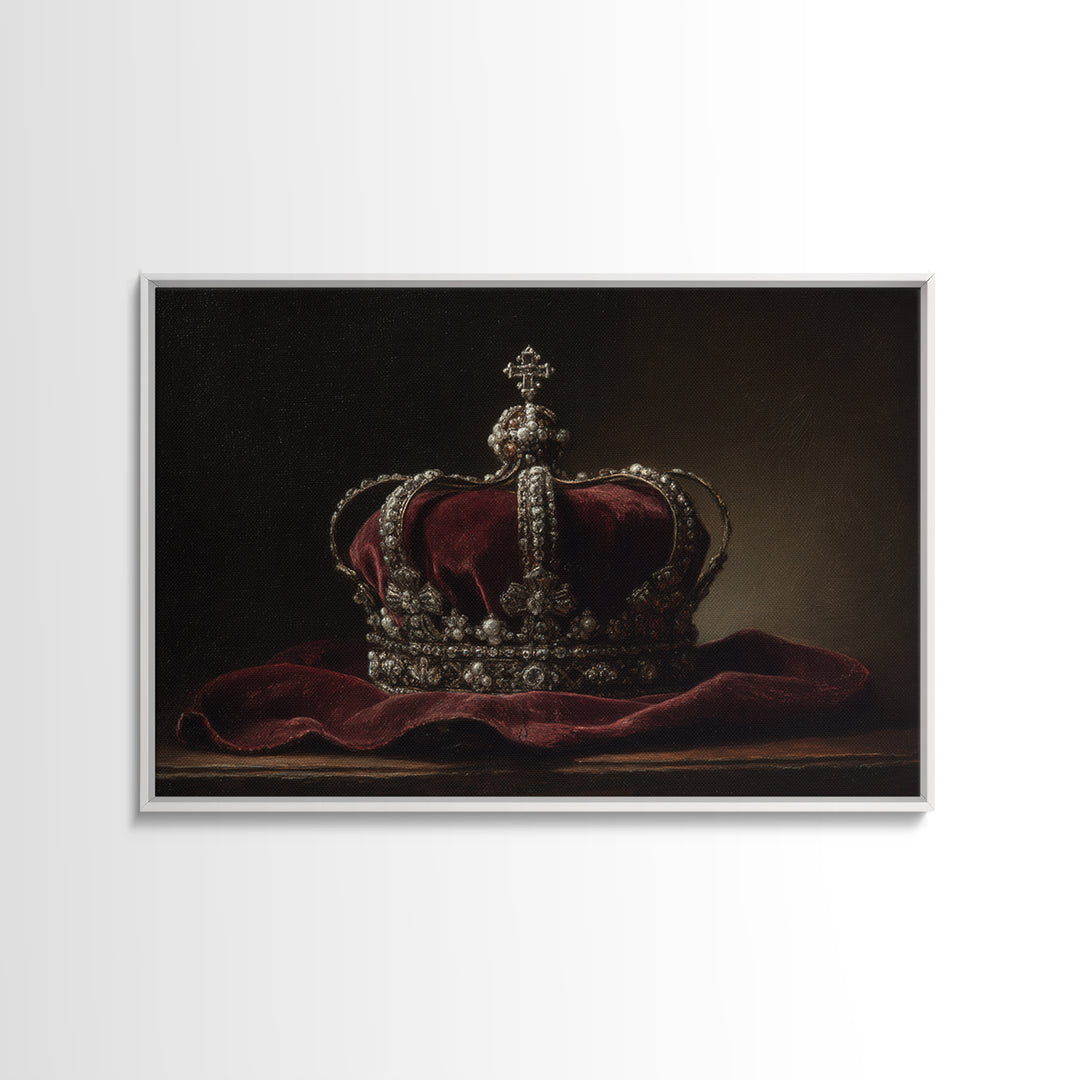 Dark Red Velvet Framed Canvas Print, Baroque Art, Textured Painting, Living Room Decor, Fine Art, Ornate, Printable Art, BAO-3x2-27