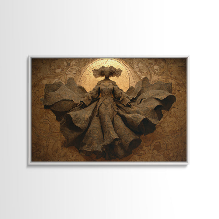 Mythic Goddess Figure Canvas Print, Baroque Art, Art, Living Room Decor, Oil Painting, Ornate, Modern Wall Art, BAO-3x2-42