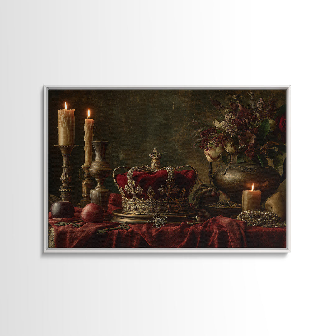 Dark Red Velvet Canvas Print, Baroque Art, Art, Living Room Decor, Fine Art, Ornate, Modern Wall Art, Living Room Wall Art, BAO-3x2-51