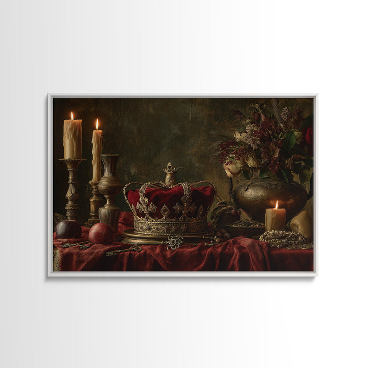 Dark Red Velvet Canvas Print, Baroque Art, Art, Living Room Decor, Fine Art, Ornate, Modern Wall Art, Living Room Wall Art, BAO-3x2-51