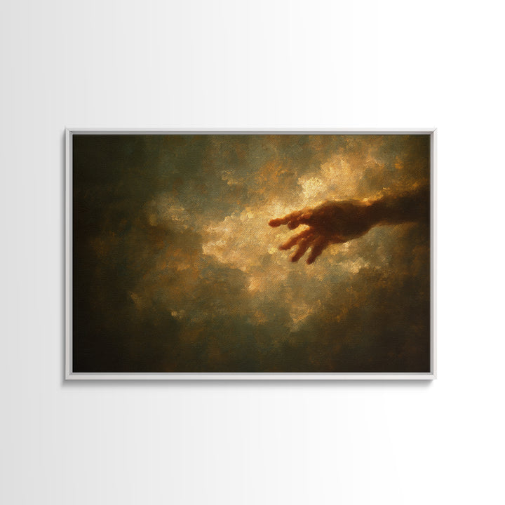 Angelic Hand Reaching Through Clouds Canvas Print, Baroque Art, Printable Art, Living Room Decor, Ornate, Gallery Wall, BAO-3x2-73