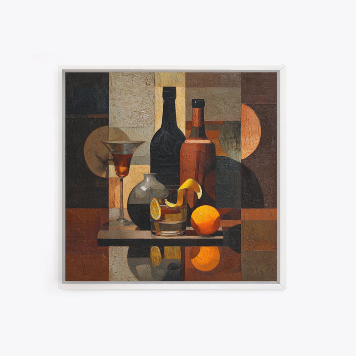 Retro Happy Hour Poster Framed Canvas Print, Bar Art, Digital Print, Bar Decor, Fine Art, Coffee Wall Art, Living Room Art, BAR-1x1-56