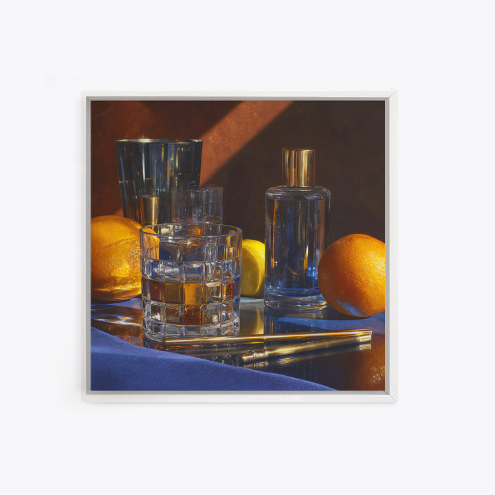 Smoked Glassware Study Canvas Print, Bar Art, Fine Art Print, Bar Decor, Fine Art, Metal Wall Art, Canvas Wall Art, BAR-1x1-95