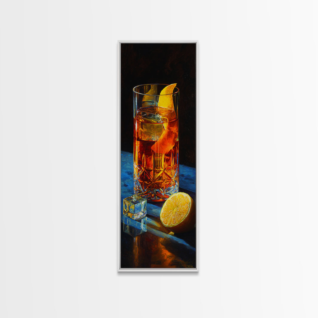 Old Fashioned Cocktail Canvas Print, Bar Art, Minimalist Decor, Bar Decor, Fine Art, Digital Print, Apartment Decor, BAR-1x3-37