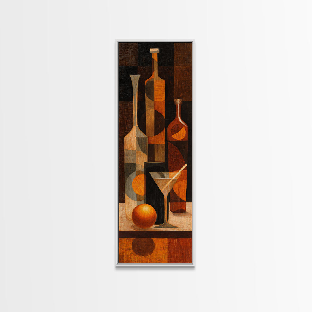 Retro Happy Hour Poster Canvas Print, Bar Art, Kitchen Decor, Bar Decor, Fine Art, Bar Signs, Kitchen Print, BAR-1x3-44