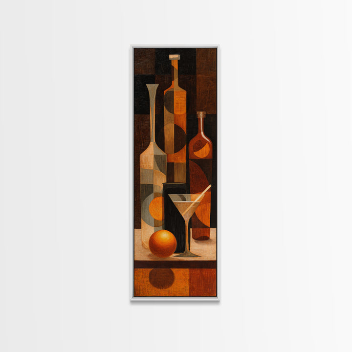 Retro Happy Hour Poster Canvas Print, Bar Art, Kitchen Decor, Bar Decor, Fine Art, Bar Signs, Kitchen Print, BAR-1x3-44
