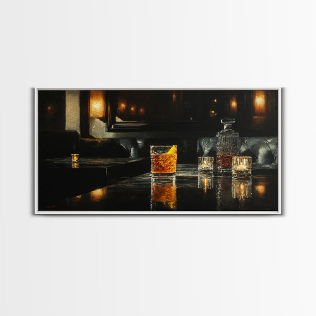 Cocktail Recipe Diagram Styled as Elegant Art Framed Canvas Print, Bar Art, Fine Art Print, Bar Decor, Fine Art, BAR-2x1-16