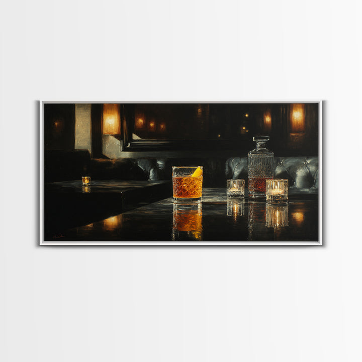Cocktail Recipe Diagram Styled as Elegant Art Framed Canvas Print, Bar Art, Fine Art Print, Bar Decor, Fine Art, BAR-2x1-16