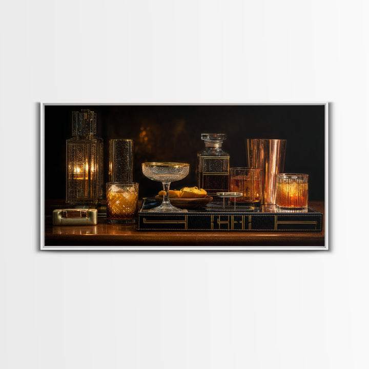 Champagne Coupe Tower Framed Canvas Print, Bar Art, Minimalist Decor, Bar Decor, Fine Art, Digital Print, Apartment Decor, BAR-2x1-6