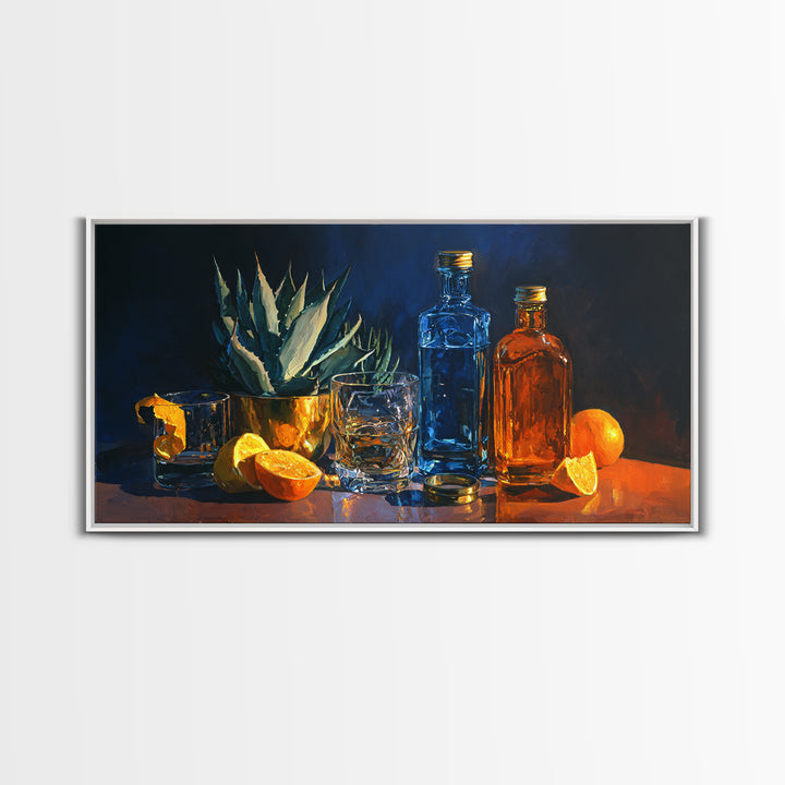 Tequila Agave Plant Study Framed Canvas Print, Bar Art, Luxury Decor, Bar Decor, Fine Art, Canvas Wall Art, Kitchen Decor, BAR-2x1-8