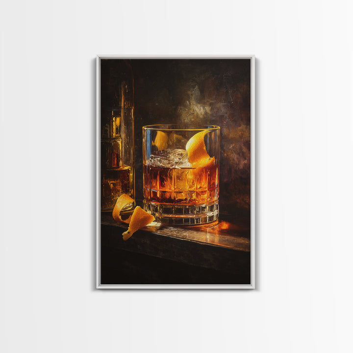 Cocktail Recipe Diagram Styled as Elegant Art Framed Canvas Print, Bar Art, Art Print, Bar Decor, Fine Art, Kitchen Wall Decor, BAR-2x3-100