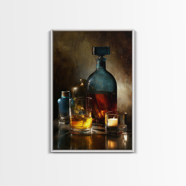 Smoked Glassware Study Canvas Print, Bar Art, Fine Art Print, Bar Decor, Fine Art, Metal Wall Art, Canvas Wall Art, BAR-2x3-7