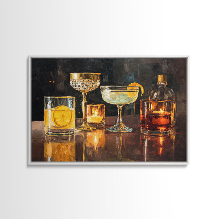 Champagne Coupe Tower Framed Canvas Print, Bar Art, Bar, Bar Decor, Fine Art, Living Room Art, Coffee Bar, Cocktail Wall Art, BAR-3x2-14