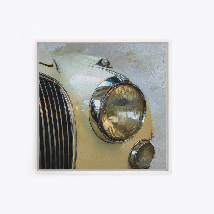 Classic Car Front Grill Closeup Canvas Print, Basement Art, Digital Art Download, Living Room Decor, Oil Painting, Retreat, BAS-1x1-22