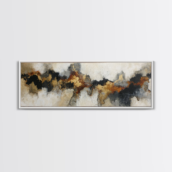 Moody Abstract Flames and Smoke Composition Canvas Print, Basement Art, Gallery Decor, Living Room Decor, Fine Art, Retreat, BAS-3x1-40