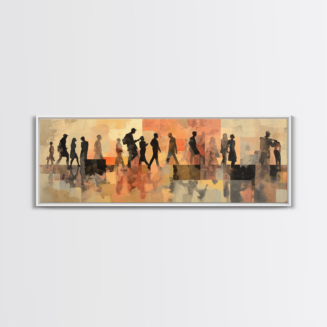 Large Monochrome Sports Action Figure Silhouette Canvas Print, Basement Art, Rustic Wall Art, Living Room Decor, Oil Painting, BAS-3x1-8