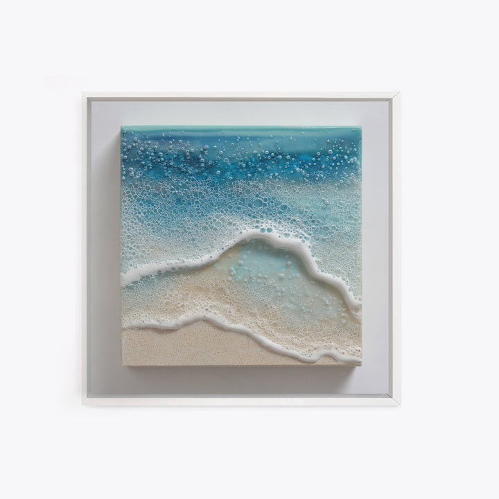 Calming Blue Ocean Wave Study Framed Canvas Print, Bathroom Art, Retro Wall Art, Bathroom Decor, Fine Art, Spa, Modern Decor, BAT-1x1-1
