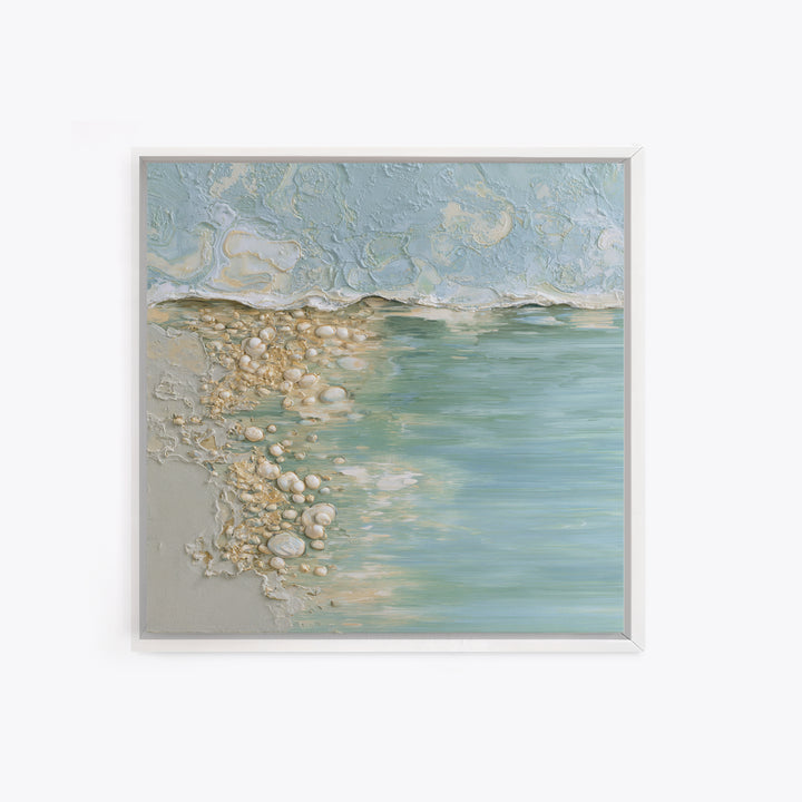 Oyster Shell Study Canvas Print, Bathroom Art, Canvas Wall Art, Bathroom Decor, Oil Painting, Spa, Bathroom Wallpaper, BAT-1x1-22