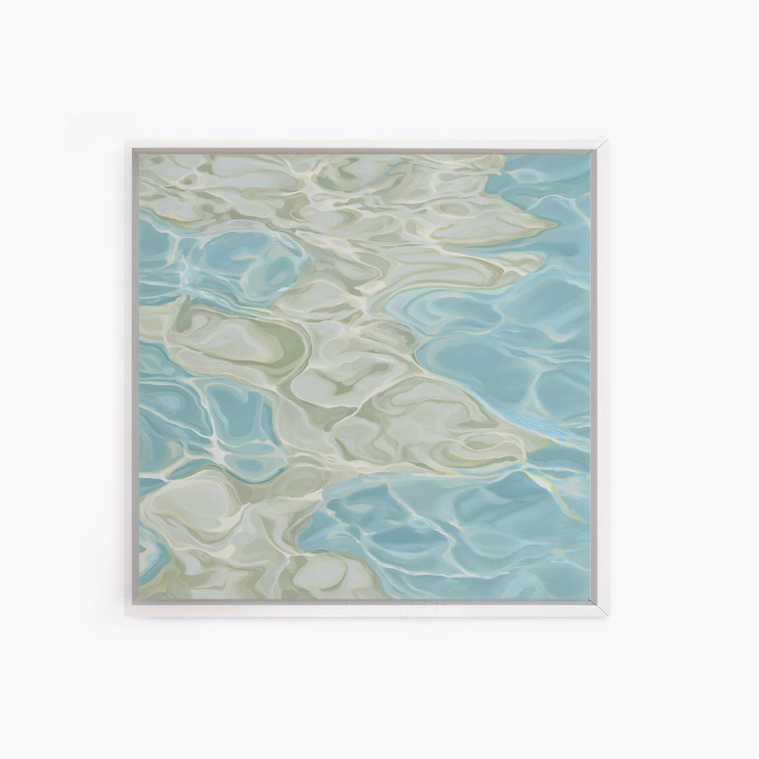 Abstract Water Ripples Framed Canvas Print, Bathroom Art, Halloween Art, Bathroom Decor, Abstract Art, Spa, Textured Painting, BAT-1x1-29