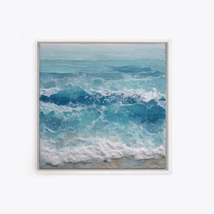 Calming Blue Ocean Wave Study Canvas Print, Bathroom Art, Funny Bathroom Art, Bathroom Decor, Fine Art, Spa, Art Print, BAT-1x1-49