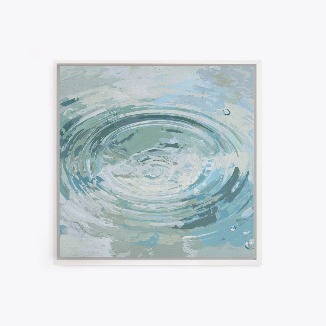 Abstract Water Ripples Framed Canvas Print, Bathroom Art, Halloween Art, Bathroom Decor, Abstract Art, Spa, Textured Painting, BAT-1x1-53