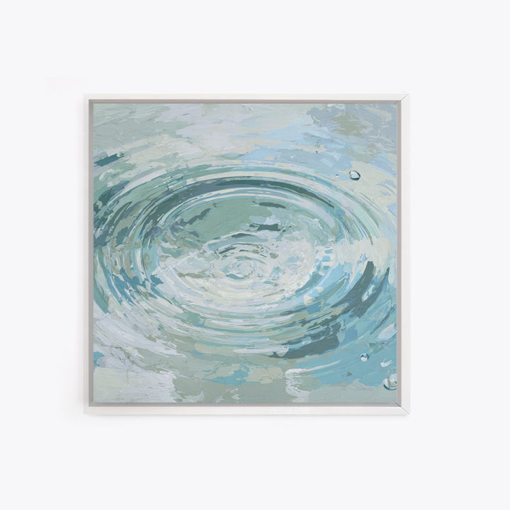 Abstract Water Ripples Framed Canvas Print, Bathroom Art, Halloween Art, Bathroom Decor, Abstract Art, Spa, Textured Painting, BAT-1x1-53