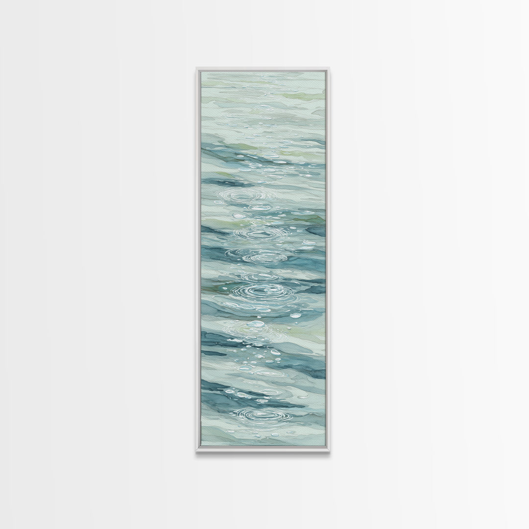 Abstract Water Ripples Canvas Print, Bathroom Art, Framed Wall Art, Bathroom Decor, Abstract Art, Spa, Bathroom Art Decor, BAT-1x3-41