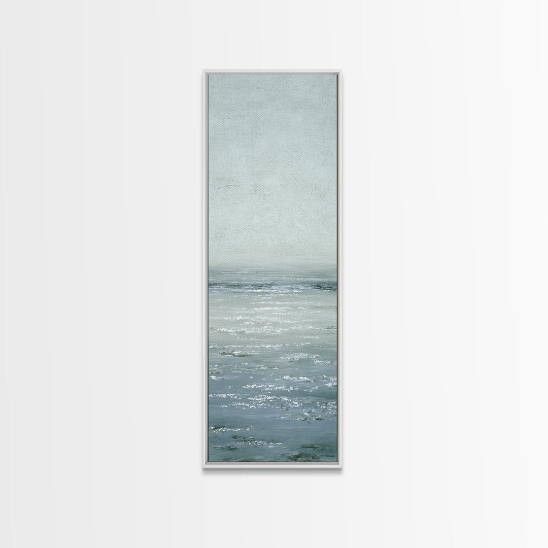 Misty Lake Scene Framed Canvas Print, Bathroom Art, Bathroom Print, Bathroom Decor, Fine Art, Spa, Minimalist Decor, BAT-1x3-45