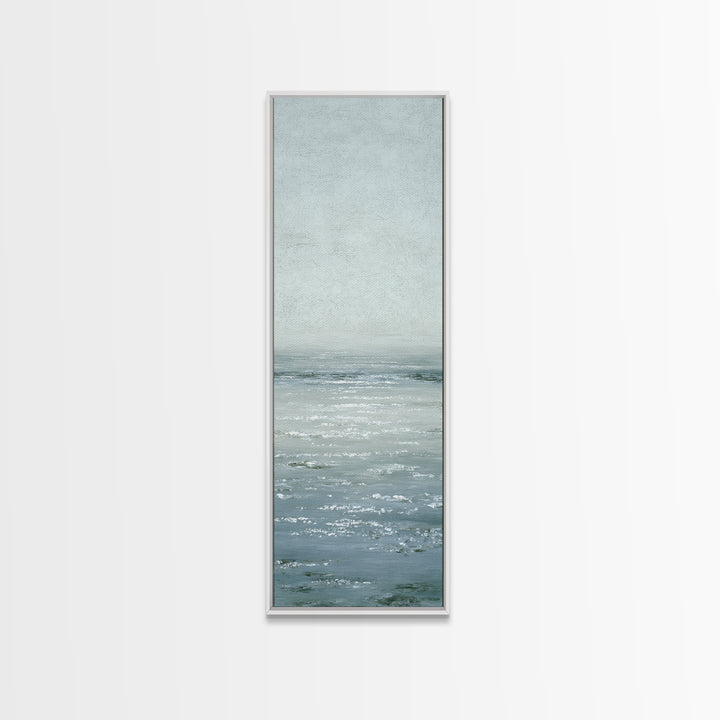 Misty Lake Scene Framed Canvas Print, Bathroom Art, Bathroom Print, Bathroom Decor, Fine Art, Spa, Minimalist Decor, BAT-1x3-45