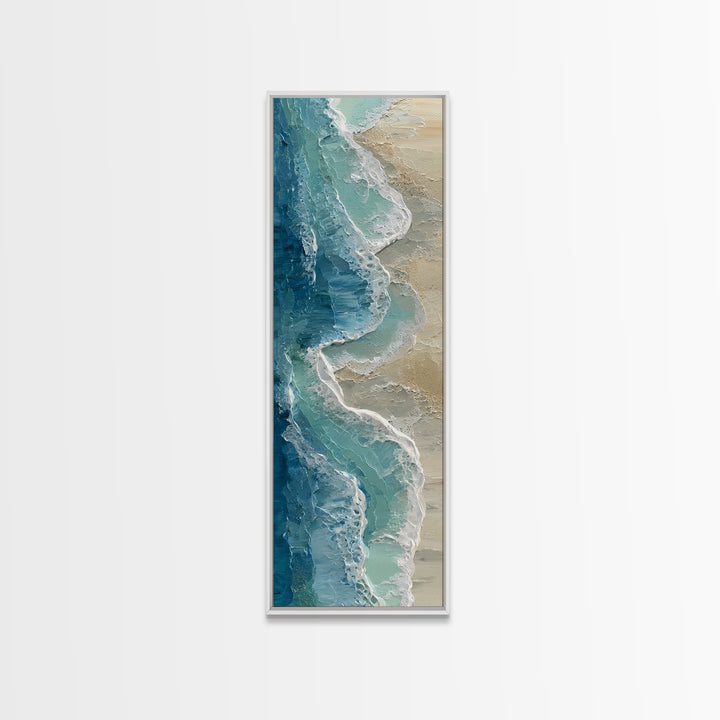 Calming Blue Ocean Wave Study Framed Canvas Print, Bathroom Art, Modern Decor, Bathroom Decor, Fine Art, Spa, Home Decor, BAT-1x3-61