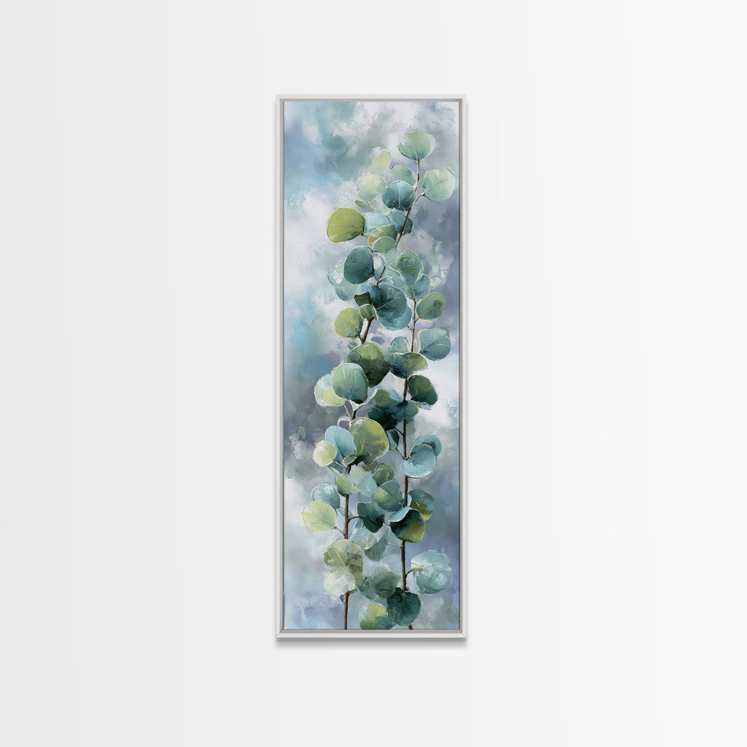 Spa Eucalyptus Branch Framed Canvas Print, Bathroom Art, Funny Bathroom Art, Bathroom Decor, Oil Painting, Spa, Art Print, BAT-1x3-62