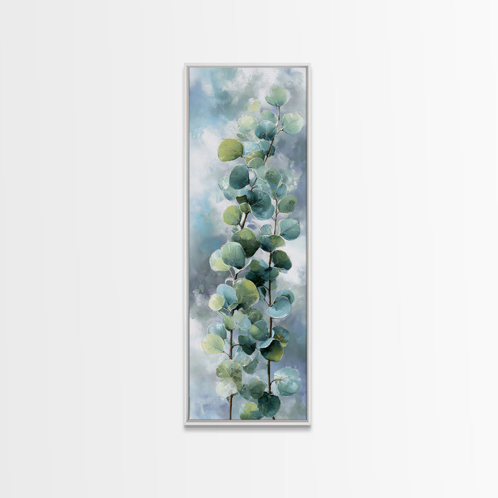 Spa Eucalyptus Branch Framed Canvas Print, Bathroom Art, Funny Bathroom Art, Bathroom Decor, Oil Painting, Spa, Art Print, BAT-1x3-62