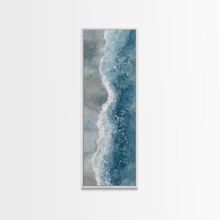 Calming Blue Ocean Wave Study Canvas Print, Bathroom Art, Art Print, Bathroom Decor, Fine Art, Spa, Custom Pet Portrait, BAT-1x3-85