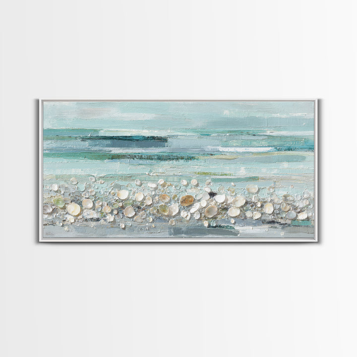 Oyster Shell Study Framed Canvas Print, Bathroom Art, Gallery Decor, Bathroom Decor, Fine Art, Spa, Minimalist Decor, BAT-2x1-18