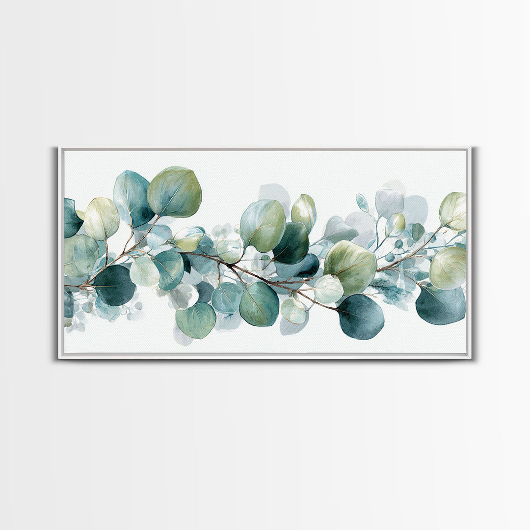 Spa Eucalyptus Branch Canvas Print, Bathroom Art, Wall Decor, Bathroom Decor, Fine Art, Spa, Contemporary Art, Wall Art, BAT-2x1-22