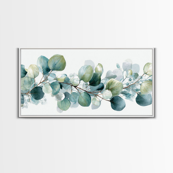 Spa Eucalyptus Branch Canvas Print, Bathroom Art, Wall Decor, Bathroom Decor, Fine Art, Spa, Contemporary Art, Wall Art, BAT-2x1-22