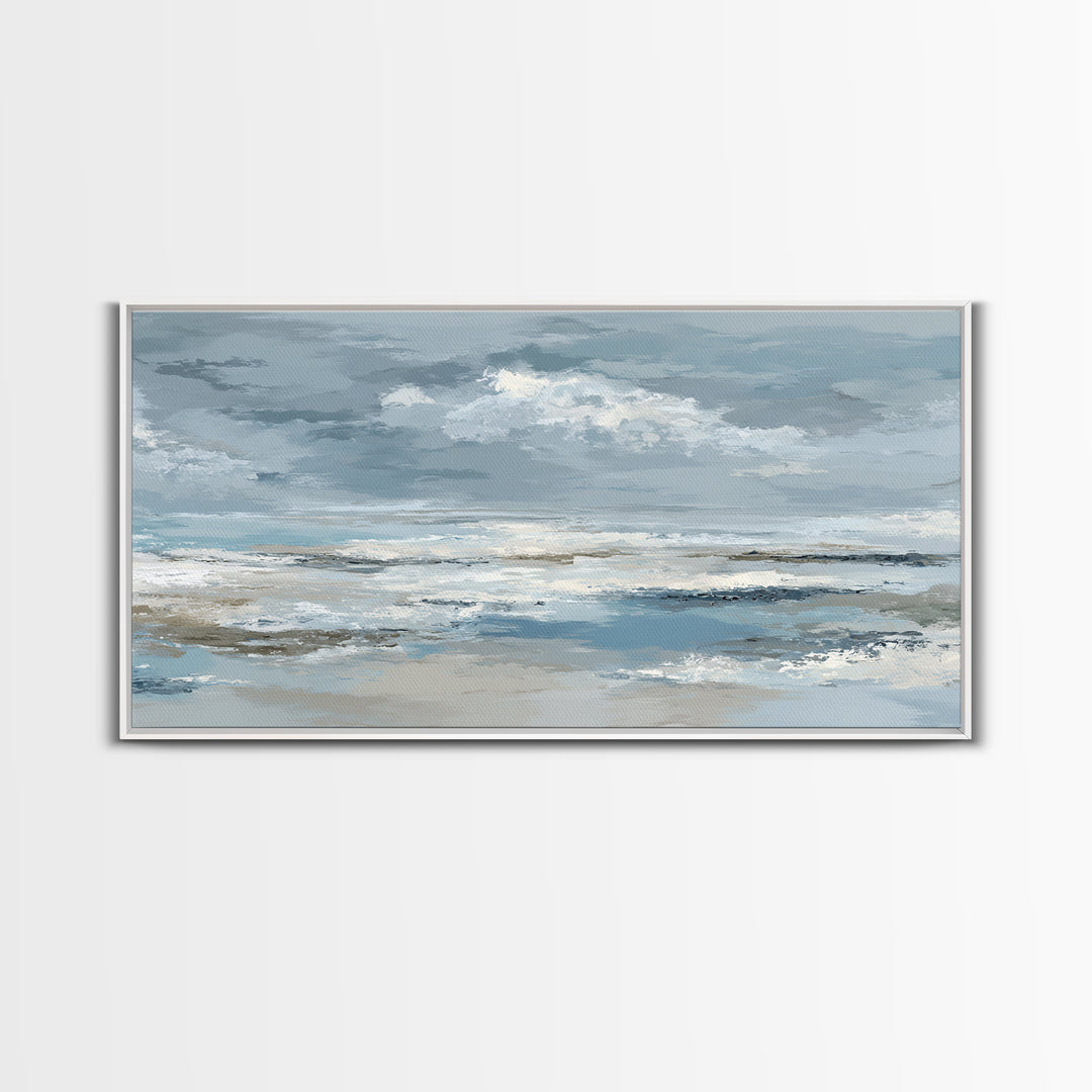 Soft Cloud and Rain Composition Canvas Print, Bathroom Art, Home Decor, Bathroom Decor, Oil Painting, Spa, Canvas Wall Art, BAT-2x1-39