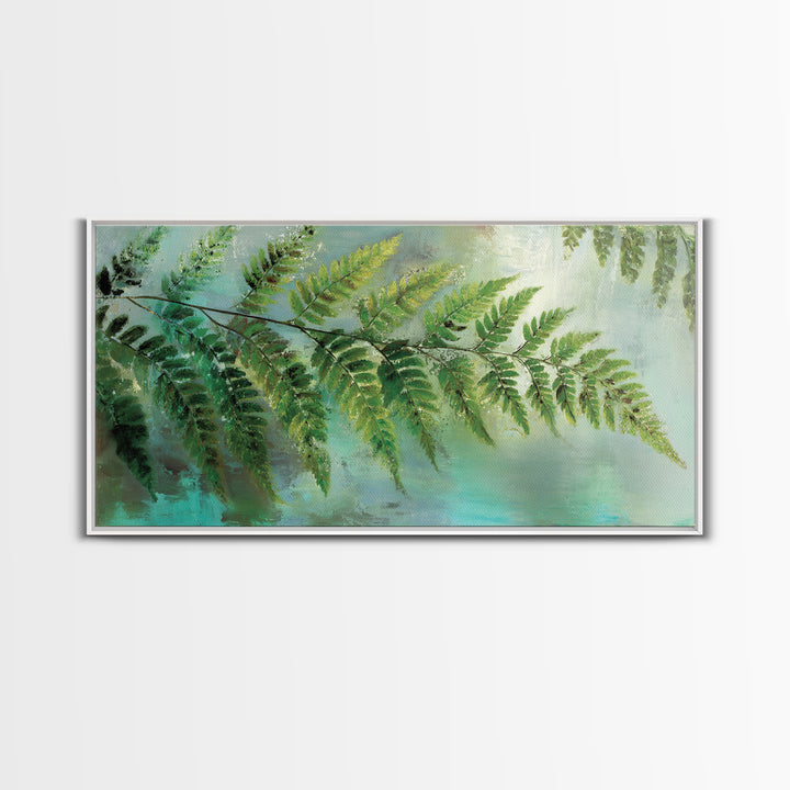 Green Fern Frond Closeup Canvas Print, Bathroom Art, Art Print, Bathroom Decor, Spa, Custom Pet Portrait, Bathroom Wall Art, BAT-2x1-54