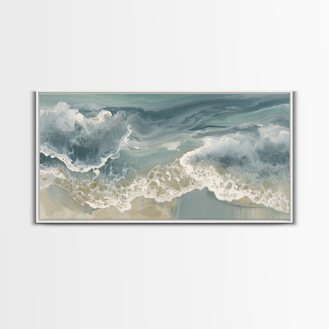 Soft Cloud and Rain Composition Canvas Print, Bathroom Art, Dog Portrait, Bathroom Decor, Fine Art, Spa, Minimalist Wall Art, BAT-2x1-63