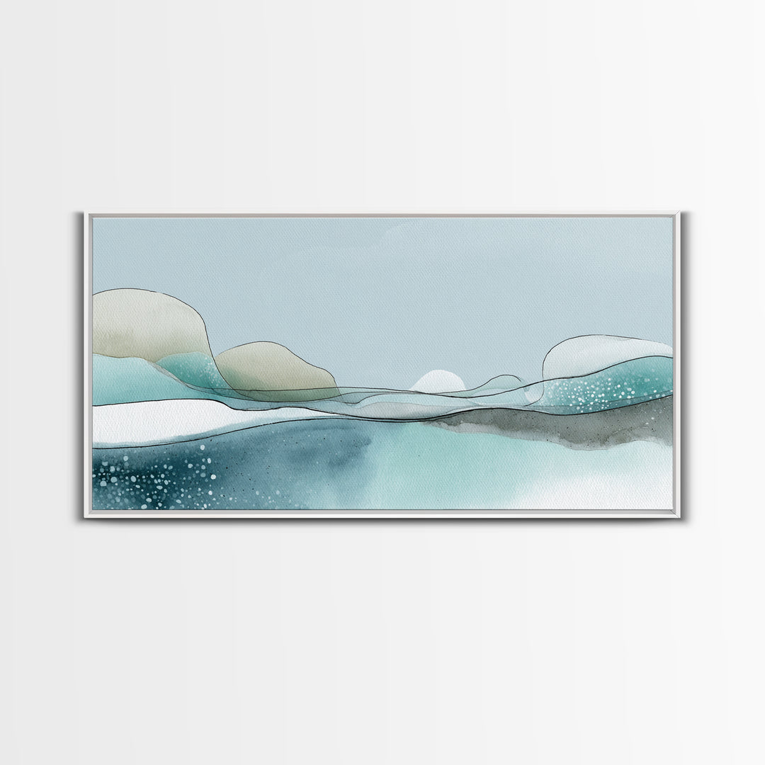 Soft Figure Line Drawing Framed Canvas Print, Bathroom Art, Neutral Decor, Bathroom Decor, Oil Painting, Spa, Wall Art, BAT-2x1-75