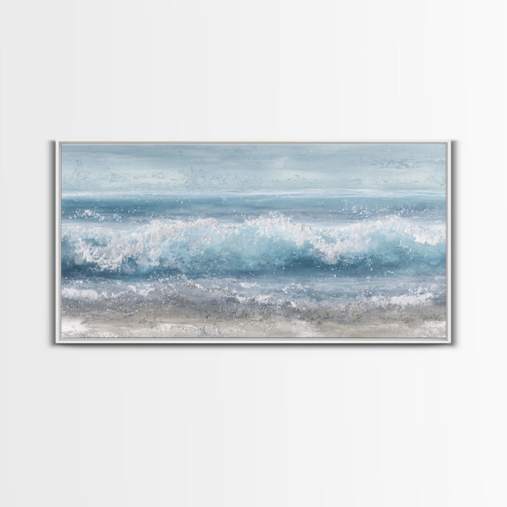 Calming Blue Ocean Wave Study Canvas Print, Bathroom Art, Printable Wall Art, Bathroom Decor, Spa, Bathroom Wall Decor, BAT-2x1-93