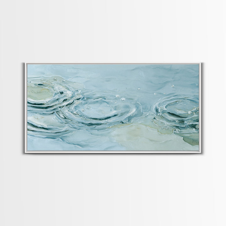 Abstract Water Ripples Framed Canvas Print, Bathroom Art, Digital Wall Art, Bathroom Decor, Abstract Art, Spa, Unique Wall Art, BAT-2x1-97