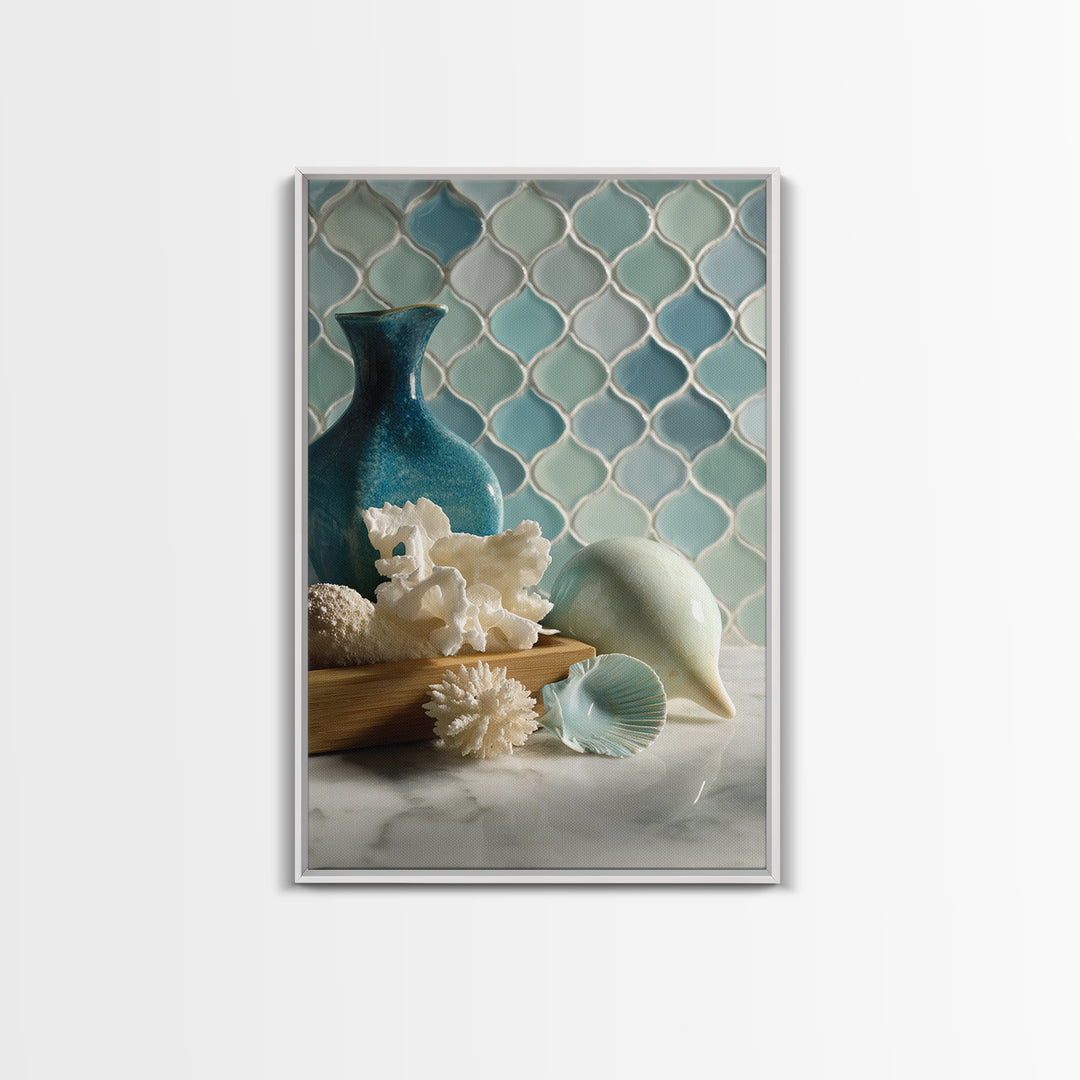 Clean Geometric Forms Canvas Print, Bathroom Art, Luxury Decor, Bathroom Decor, Abstract Art, Spa, Digital Wall Art, BAT-2x3-29