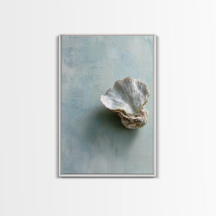 Oyster Shell Study Framed Canvas Print, Bathroom Art, Wall Decor, Bathroom Decor, Fine Art, Spa, Contemporary Art, Wall Art, BAT-2x3-30