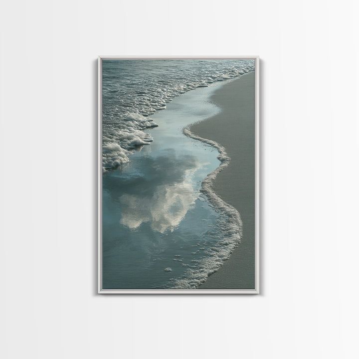 Soft Cloud and Rain Composition Framed Canvas Print, Bathroom Art, Trendy Wall Art, Bathroom Decor, Oil Painting, Spa, BAT-2x3-51
