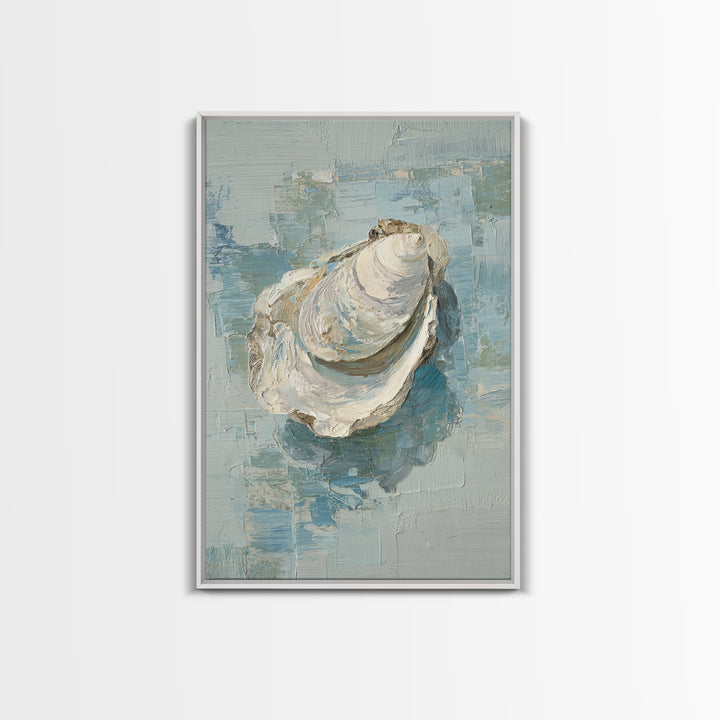Oyster Shell Study Framed Canvas Print, Bathroom Art, Wall Decor, Bathroom Decor, Fine Art, Spa, Contemporary Art, Wall Art, BAT-2x3-6