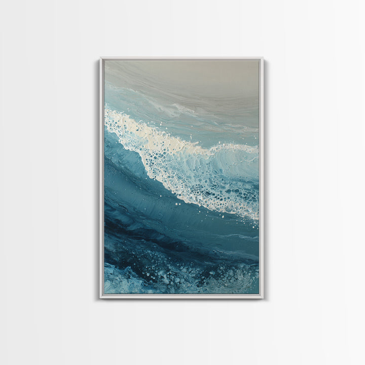 Calming Blue Ocean Wave Study Canvas Print, Bathroom Art, Digital Wall Art, Bathroom Decor, Fine Art, Spa, Unique Wall Art, BAT-2x3-81